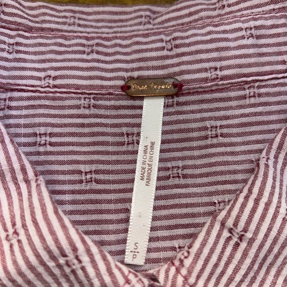 Free people No Limits Stripe Split Back Button Loose Oversized Bohemian - Picture 6 of 11